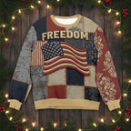 Freedom USA Flag Ugly Sweater - Christmas Gifts For Patriots