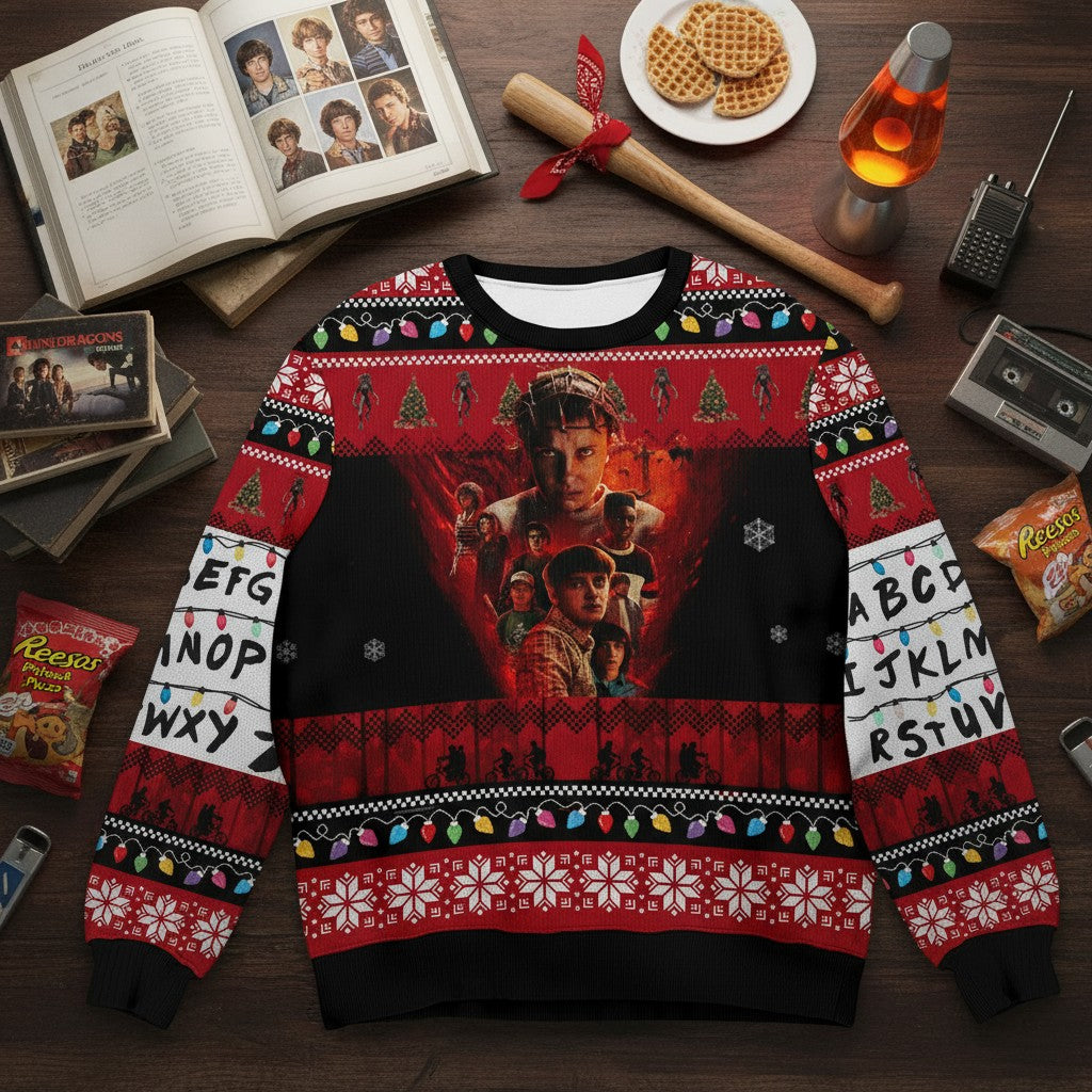 Stranger Things Themed Xmas Sweater – Cozy Winter Fashion