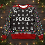PEACE Christmas Sweater – Holiday Reindeer & Lights Design