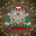 Where's my HO at? - Festive Reindeer Pattern Christmas Ugly Sweater