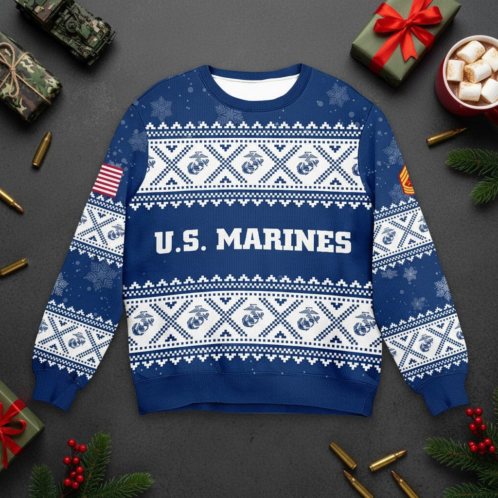 United States Marine Corps Christmas Sweater – Proud Marine Ugly Sweater