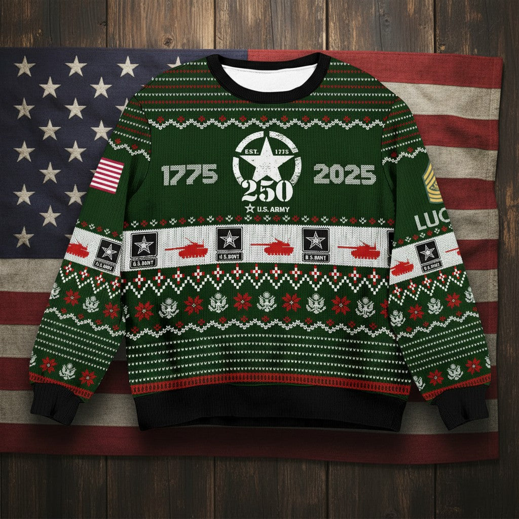 This We'll Defend U.S. Army Ugly Sweater - Patriotic Soldier Christmas Gift