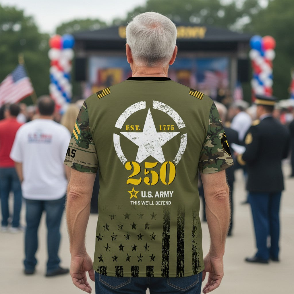 U.S. Army’s 250th Birthday Celebration Lions Shirt - Military Appreciation T-Shirt
