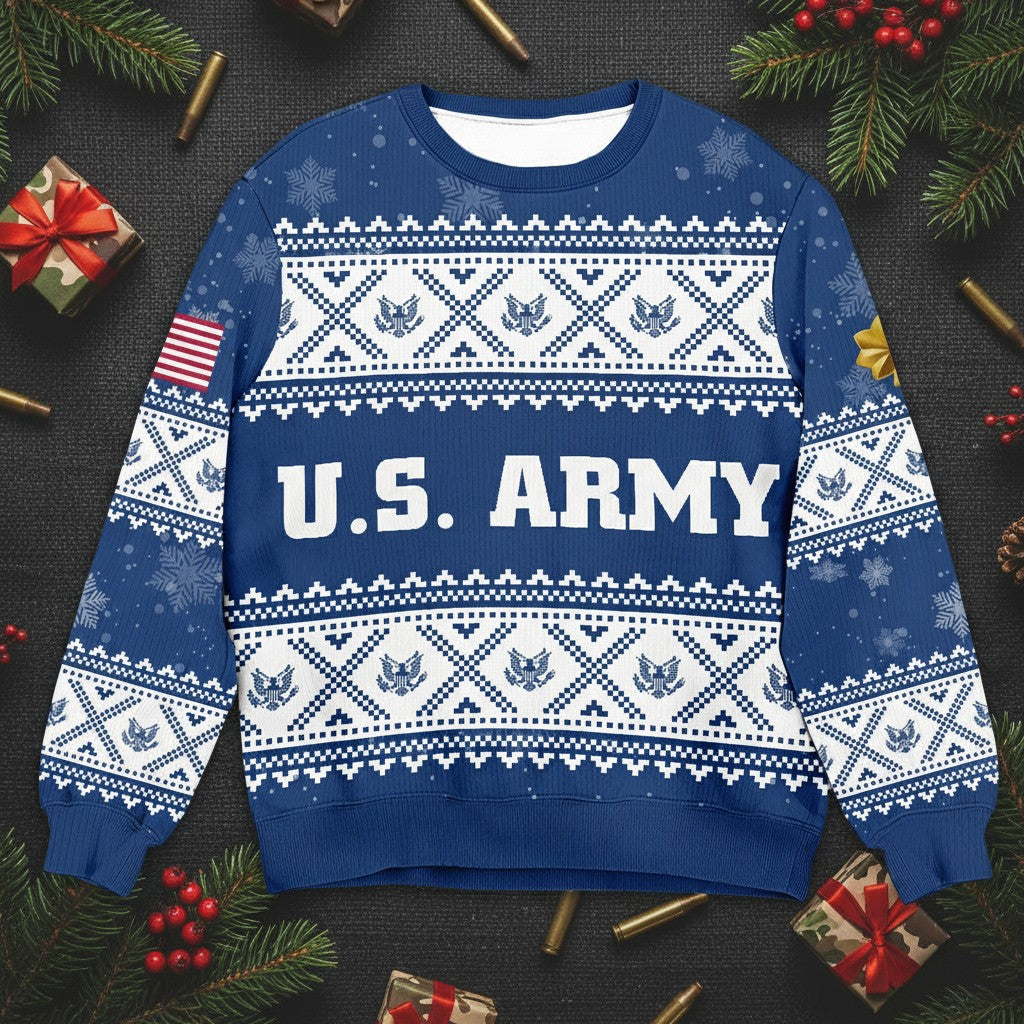 U.S. Army Ugly Christmas Sweater – Proud Veteran Holiday Gift