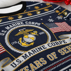 United States Marine Corps Eagle Globe Anchor Ugly Sweater - Patriotic Christmas Gift for Marines