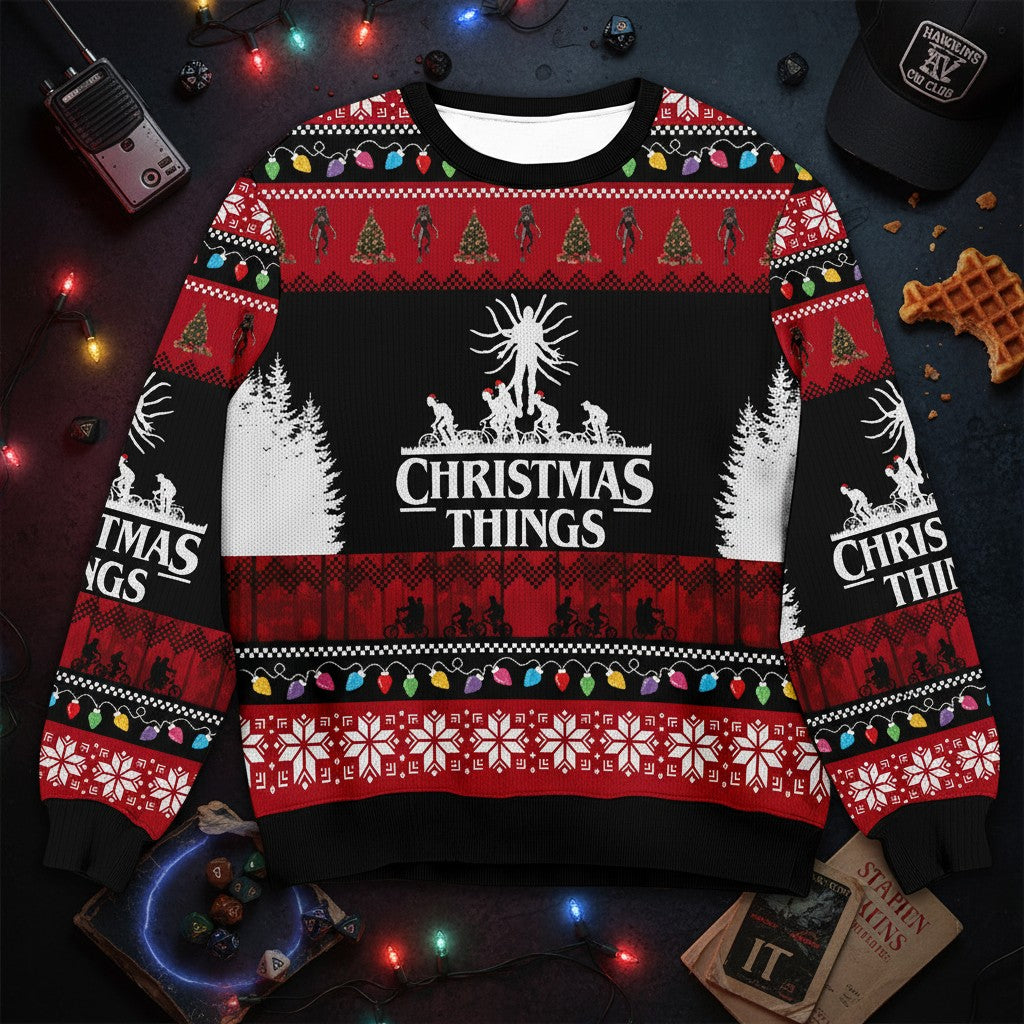 Stranger Things Holiday Sweater –  Christmas Things Holiday Gift Idea