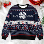 U.S. Navy Ugly Christmas Sweater – Proudly Served Military Gift