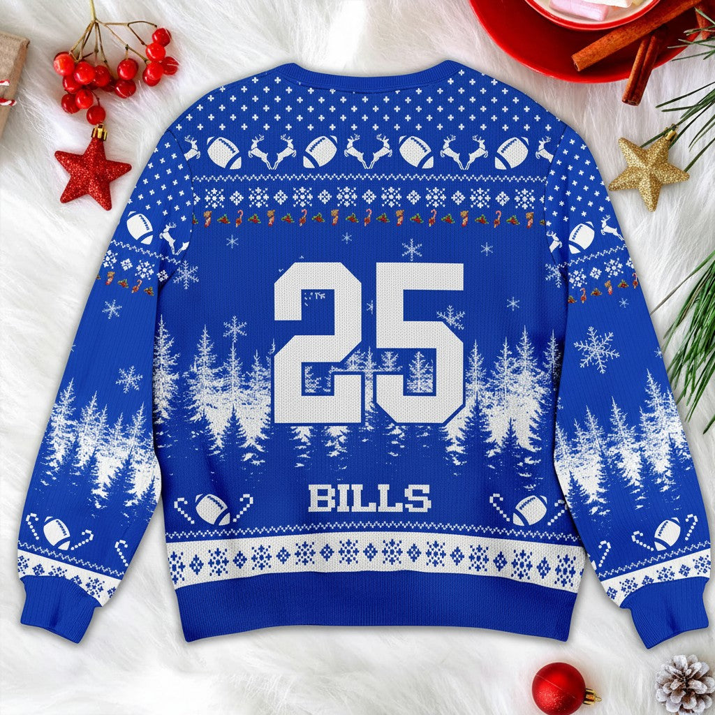 Personalized Football Christmas Sweater - Custom Face & Name Gift for Football Fans