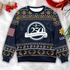 US Marine Corps Christmas Ugly Sweater - Proud Marine Veteran Holiday Pullover Gift