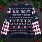 Custom US Navy Ugly Christmas Sweater – Corpsman Military Veteran Holiday Sweater Gift