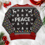 PEACE Christmas Sweater – Holiday Reindeer & Lights Design