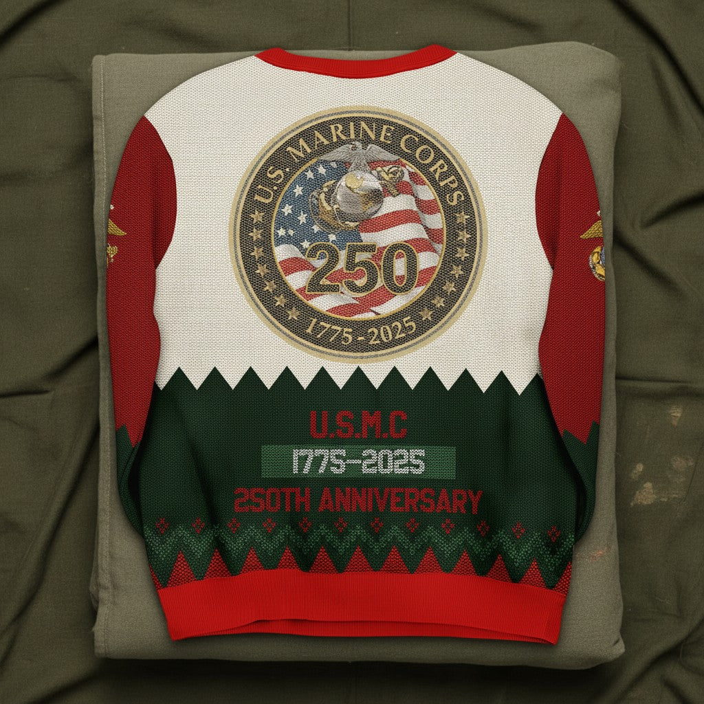Marine Corps Veteran Christmas Sweater – Semper Fidelis Style