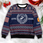 Semper Fi Marine Corps Ugly Christmas Sweater - Military Veteran Xmas Sweater Gift