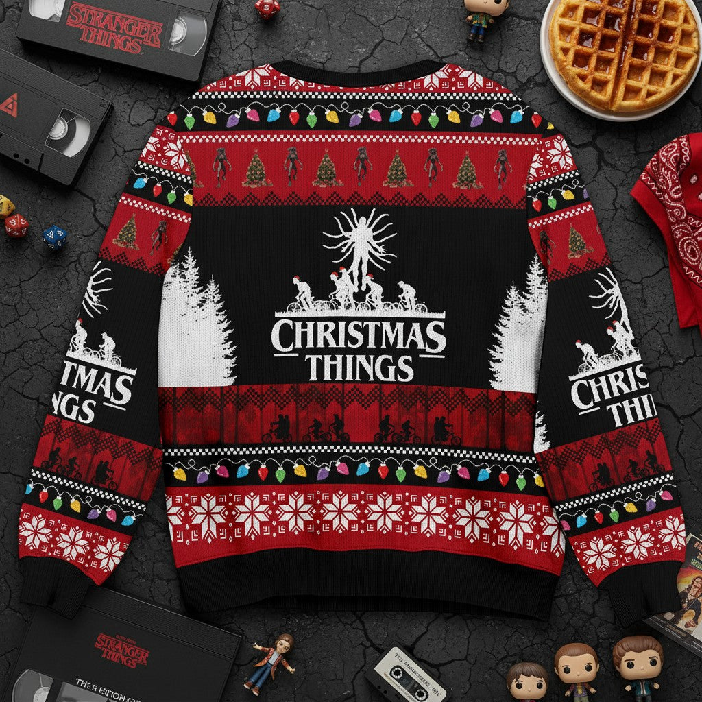Stranger Things Holiday Sweater –  Christmas Things Holiday Gift Idea