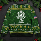 Proud U.S. Army Ugly Christmas Sweater - Military Veteran Holiday Pullover Gift