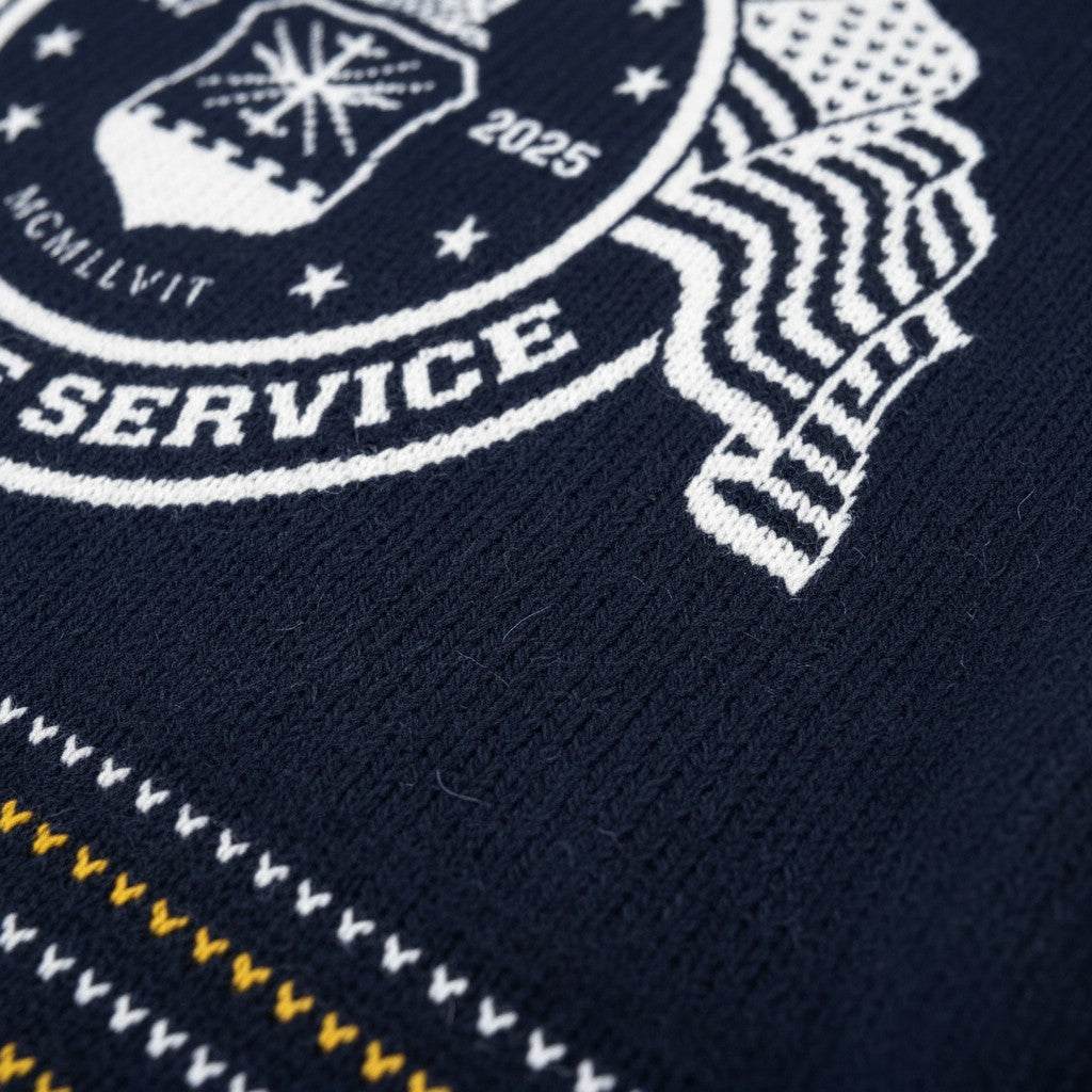 Air Force Ugly Christmas Sweater – Custom USAF Fly Fight Win Military Veteran Holiday Gift