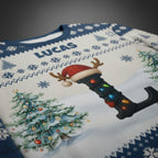 Family Matching Holiday Sweatshirt – Personalized Name & Letter Design