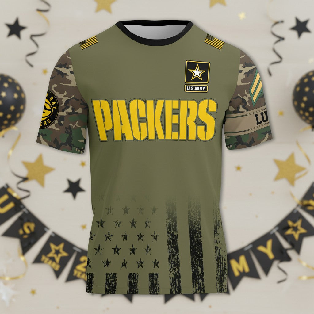 U.S. Army’s 250th Birthday Celebration Packers Shirt - Military Appreciation T-Shirt
