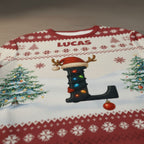 Personalized Christmas Sweatshirt with Name and Initial for Family