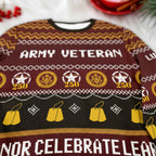 Army Veteran Ugly Christmas Sweater – Honor Celebrate Learn