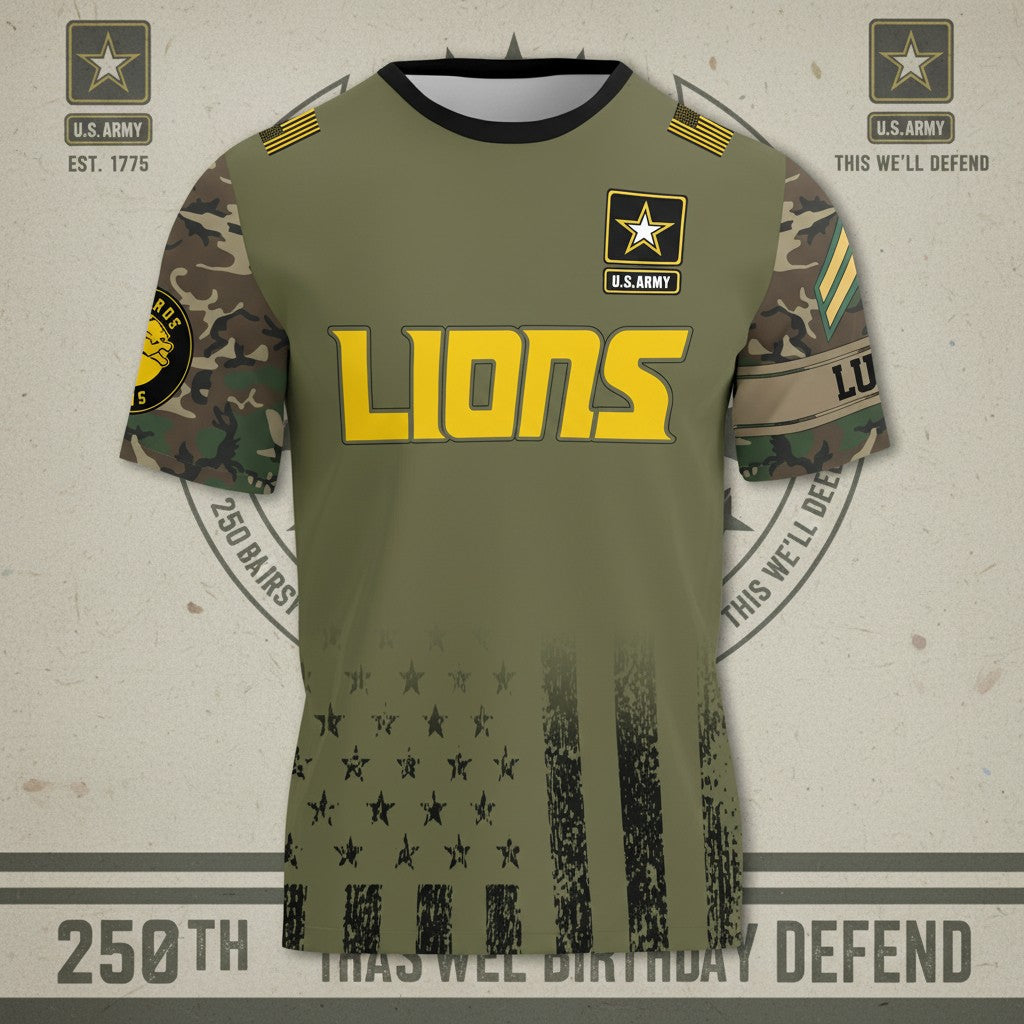 U.S. Army’s 250th Birthday Celebration Lions Shirt - Military Appreciation T-Shirt