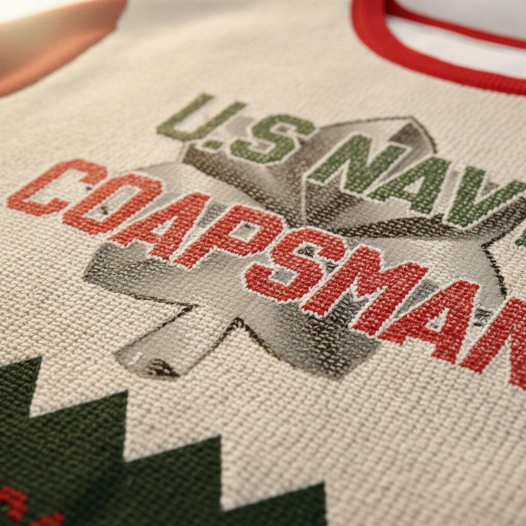 US Navy Corpsman Ugly Christmas Sweater – Personalized Military Veteran Proudly Served Gift