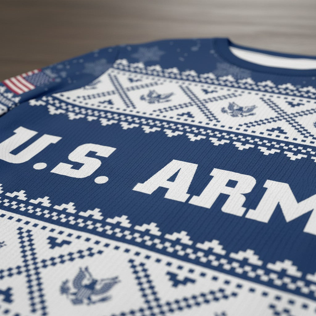 U.S. Army Ugly Christmas Sweater – Proud Veteran Holiday Gift