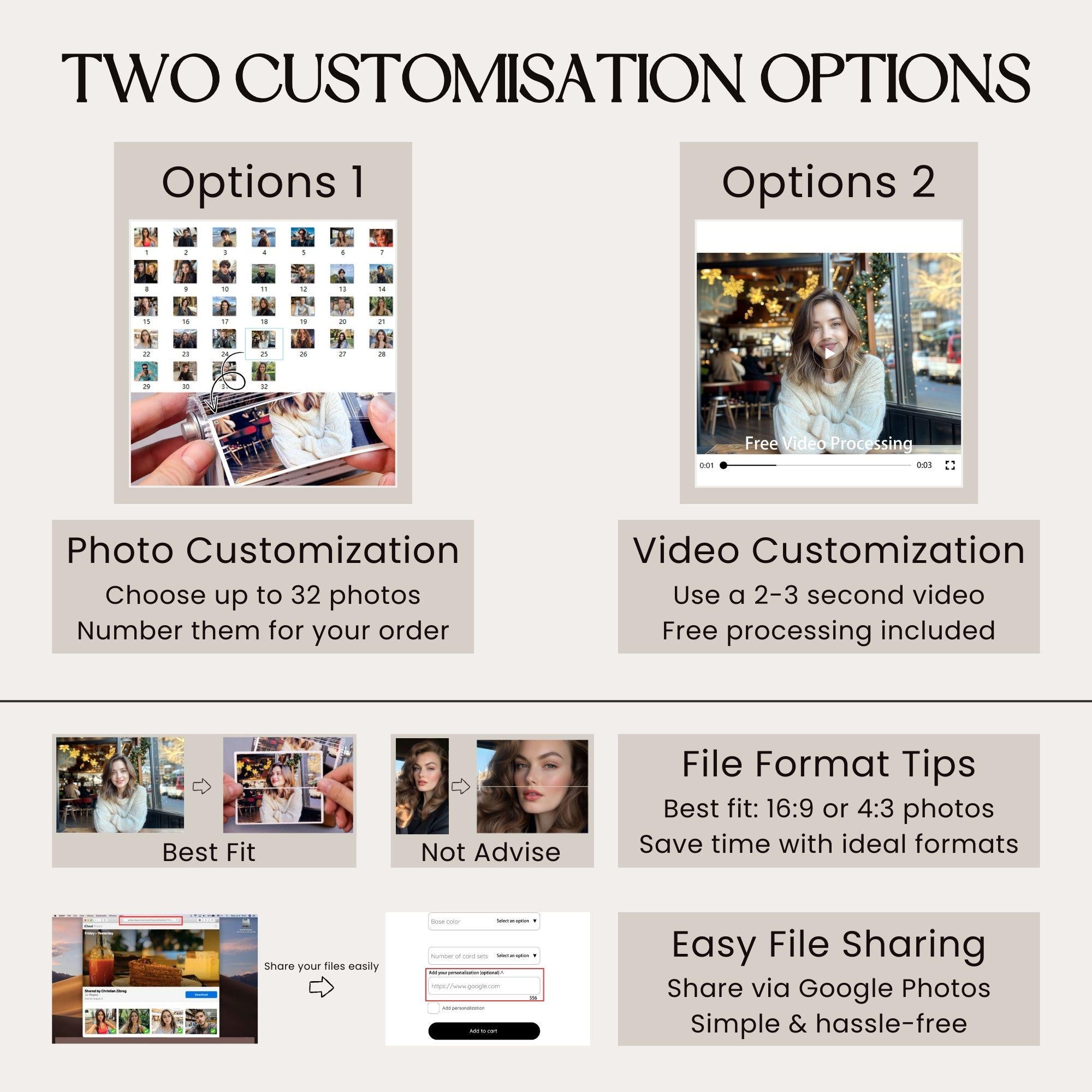 Custom Flip Book Frame Animation Machine - Photo/Video Rotating Albums, Mechanical Photo Album, Wooden Photo Frame, Valentine's Day Gifts