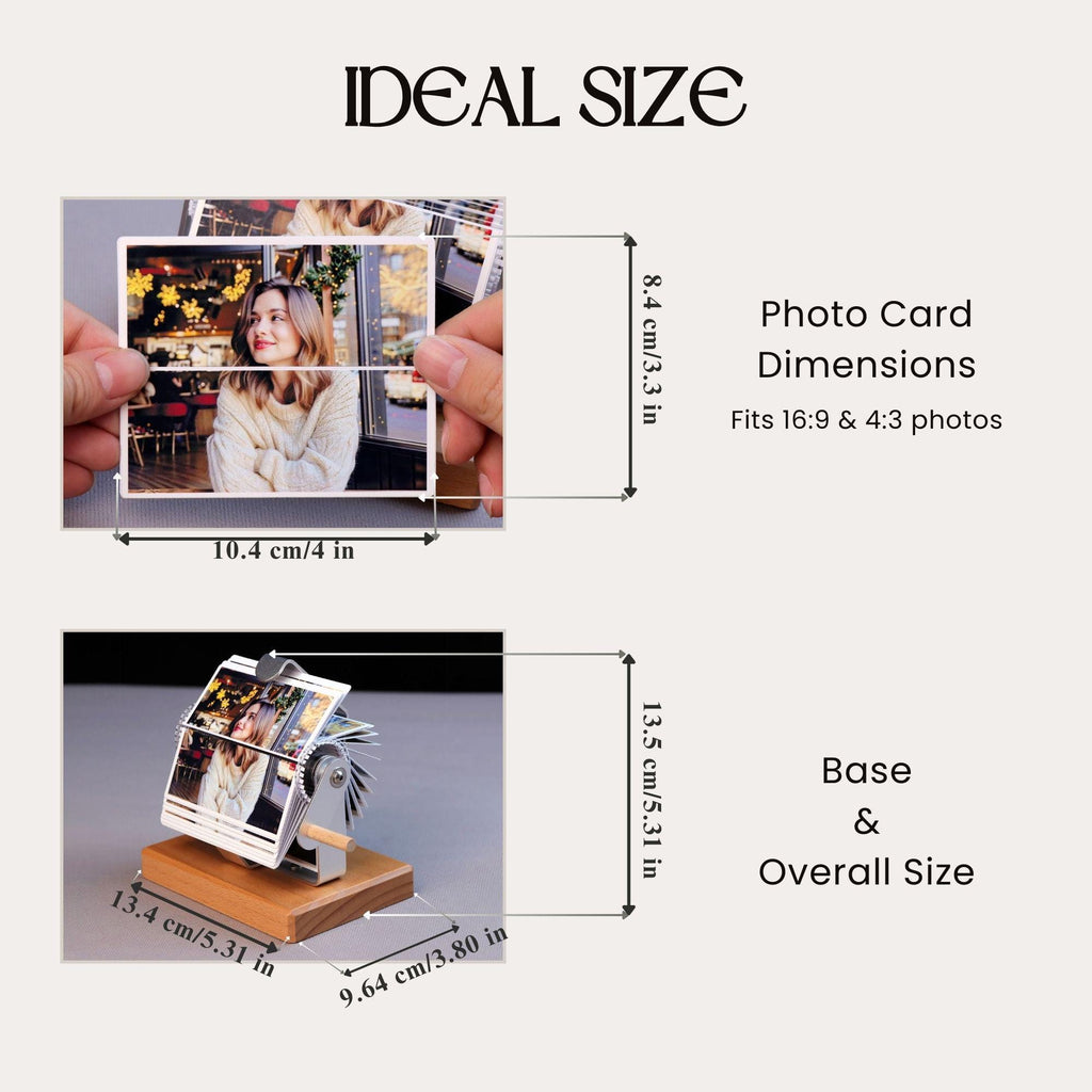 Custom Flip Book Frame Animation Machine - Photo/Video Rotating Albums, Mechanical Photo Album, Wooden Photo Frame, Valentine's Day Gifts