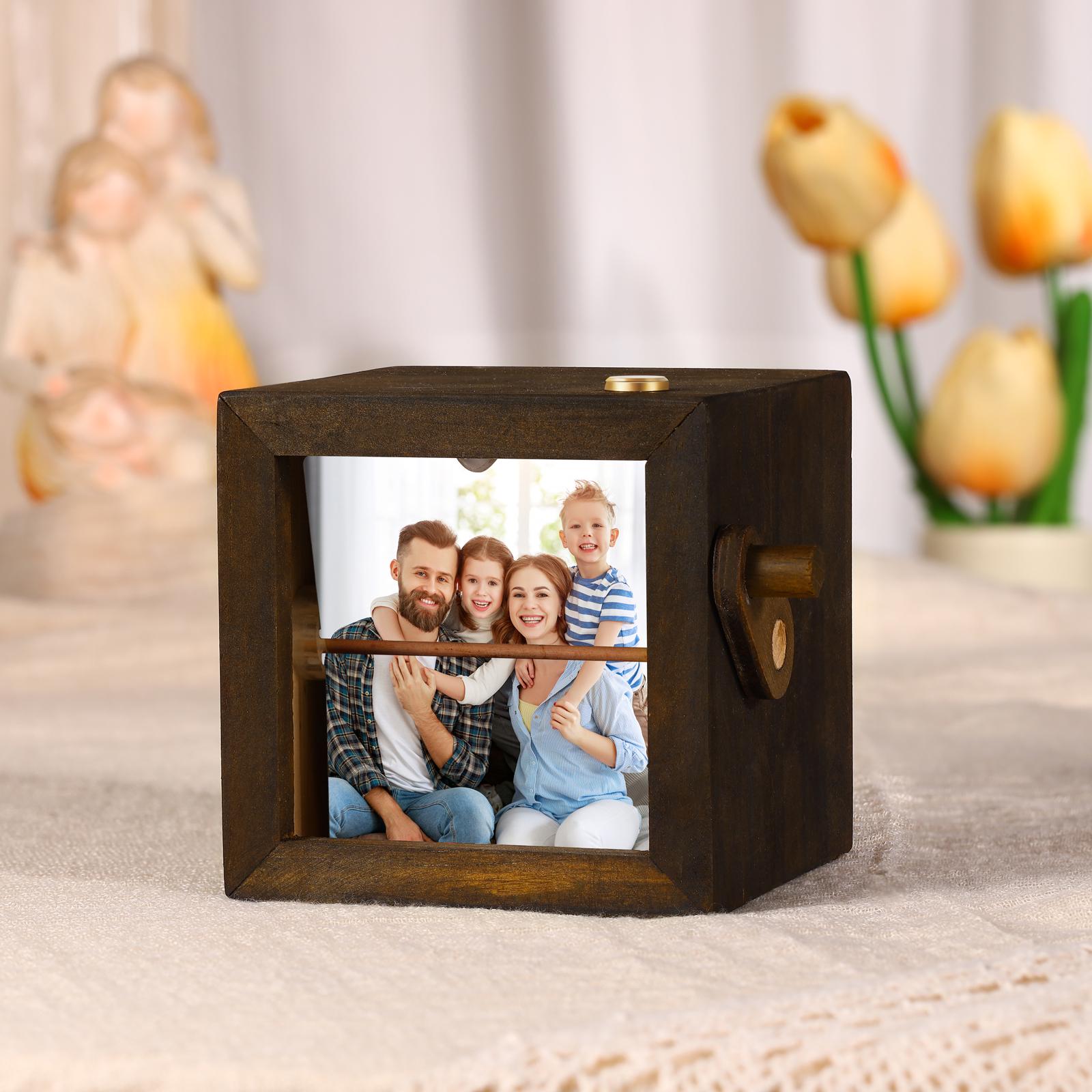 Custom Flip Book Frame,Animation Mechanical Hand Motion Photo Rotating Album,Anniversary Gift,Unique Gift for  Mom,Dad ,Mother's Day Gift