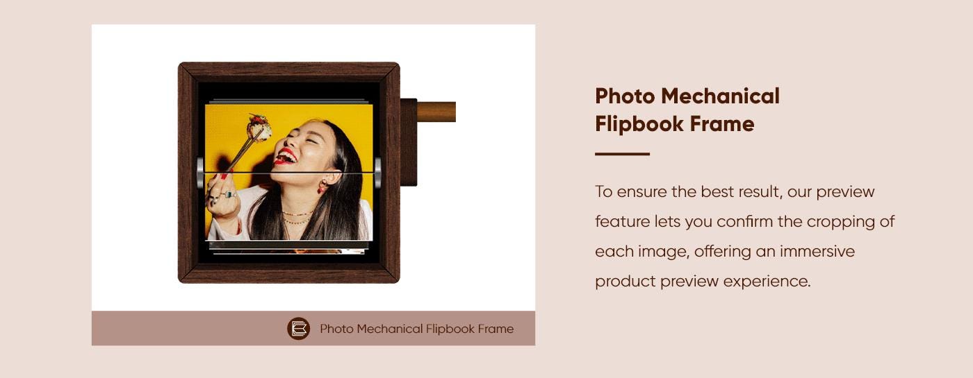 Custom Flip Book Frame – Mechanical Hand Motion Photo Album, Black Walnut Memory Box, Personalized Gift for Home Decor, Birthday, Valentine