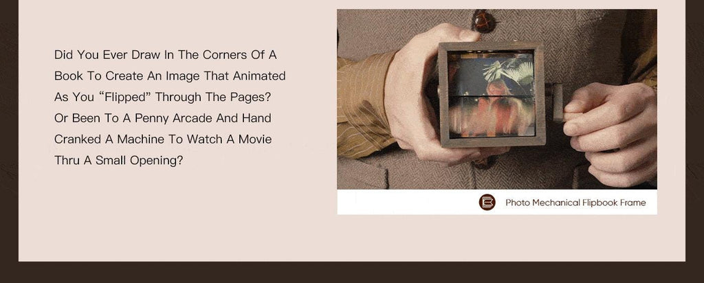Custom Flip Book Frame – Mechanical Hand Motion Photo Album, Black Walnut Memory Box, Personalized Gift for Home Decor, Birthday, Valentine