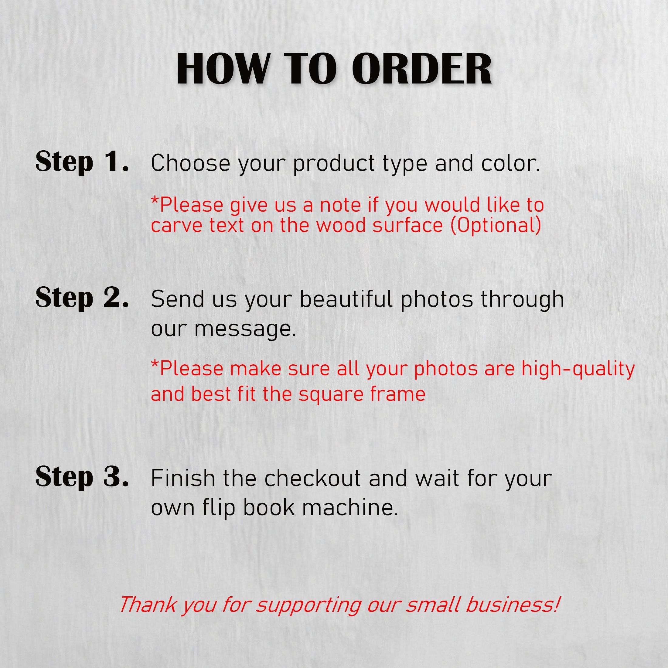 Custom Wedding Day Flip Book Frame Animation Machine, Mechanical Hand Motion Photo Album, Wooden Handicraft, Anniversary Gift for Couple