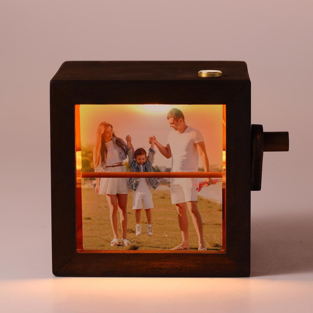 Custom Flip Book Frame,Animation Mechanical Hand Motion Photo Rotating Album,Anniversary Gift,Unique Gift for  Mom,Dad ,Mother's Day Gift