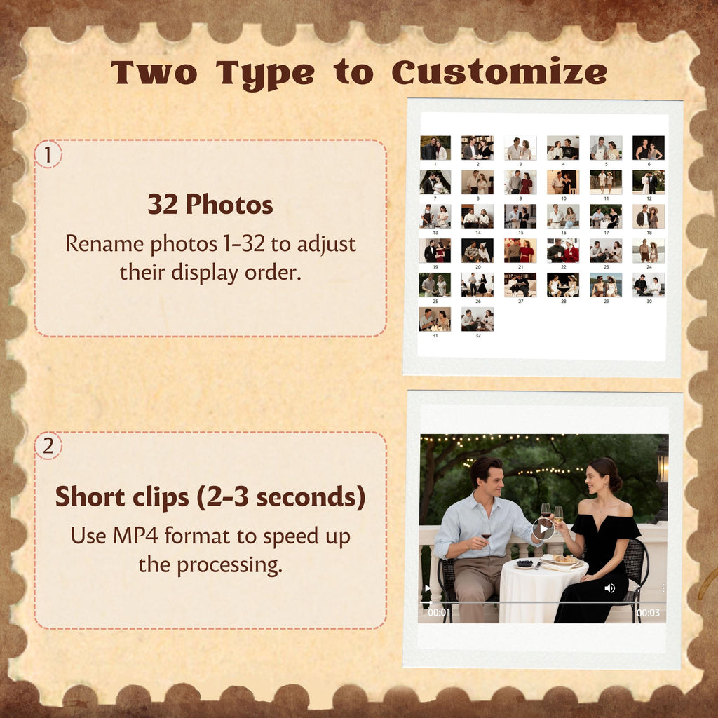 Custom Flip Book Frame Animation Machine,Mechanical Hand Motion Photo Album,Wooden Handicraft,Creative Gift for Couple,Anniversary Day Gifts