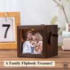 Custom Photo Flipbook Animation Box Wooden Photo Book with Light Anniversary Birthday Wedding Gift for Mom Unique Gift for Couple Home Decor