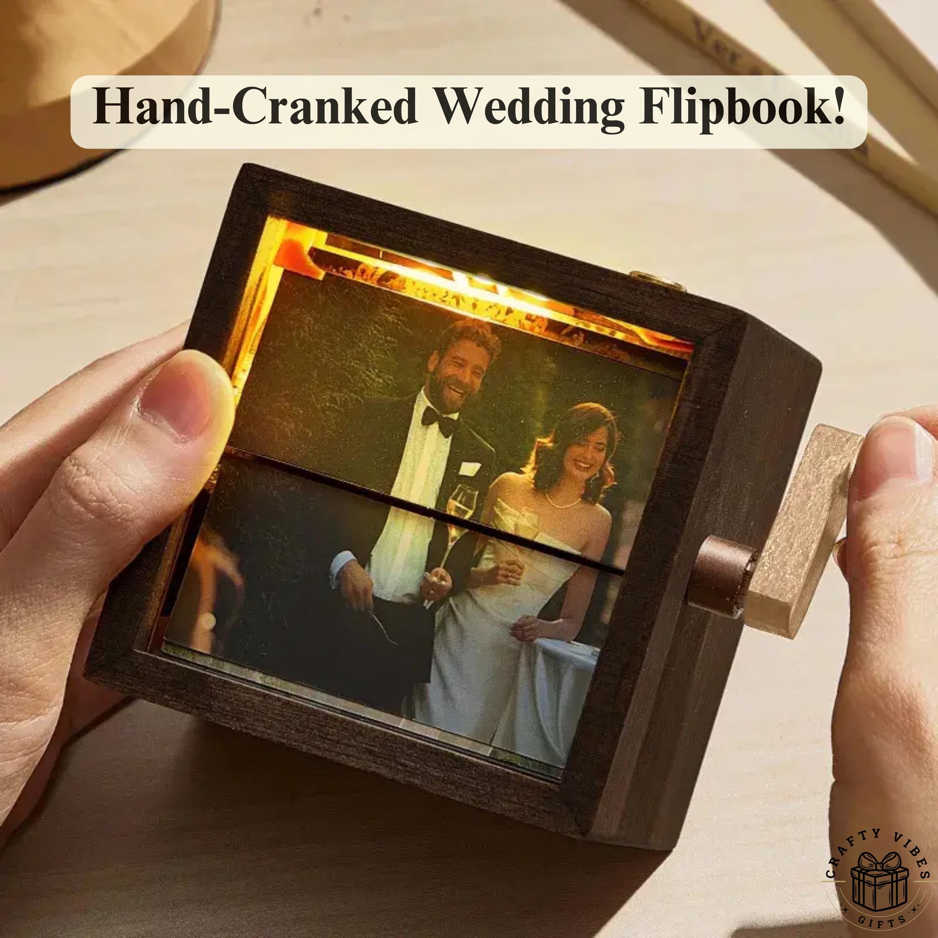 Custom Photo Flipbook Animation Box Wooden Photo Book with Light Anniversary Birthday Wedding Gift for Mom Unique Gift for Couple Home Decor