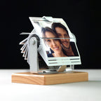 Custom Flip Book Frame Animation Machine - Photo/Video Rotating Albums, Mechanical Photo Album, Wooden Photo Frame, Valentine's Day Gifts