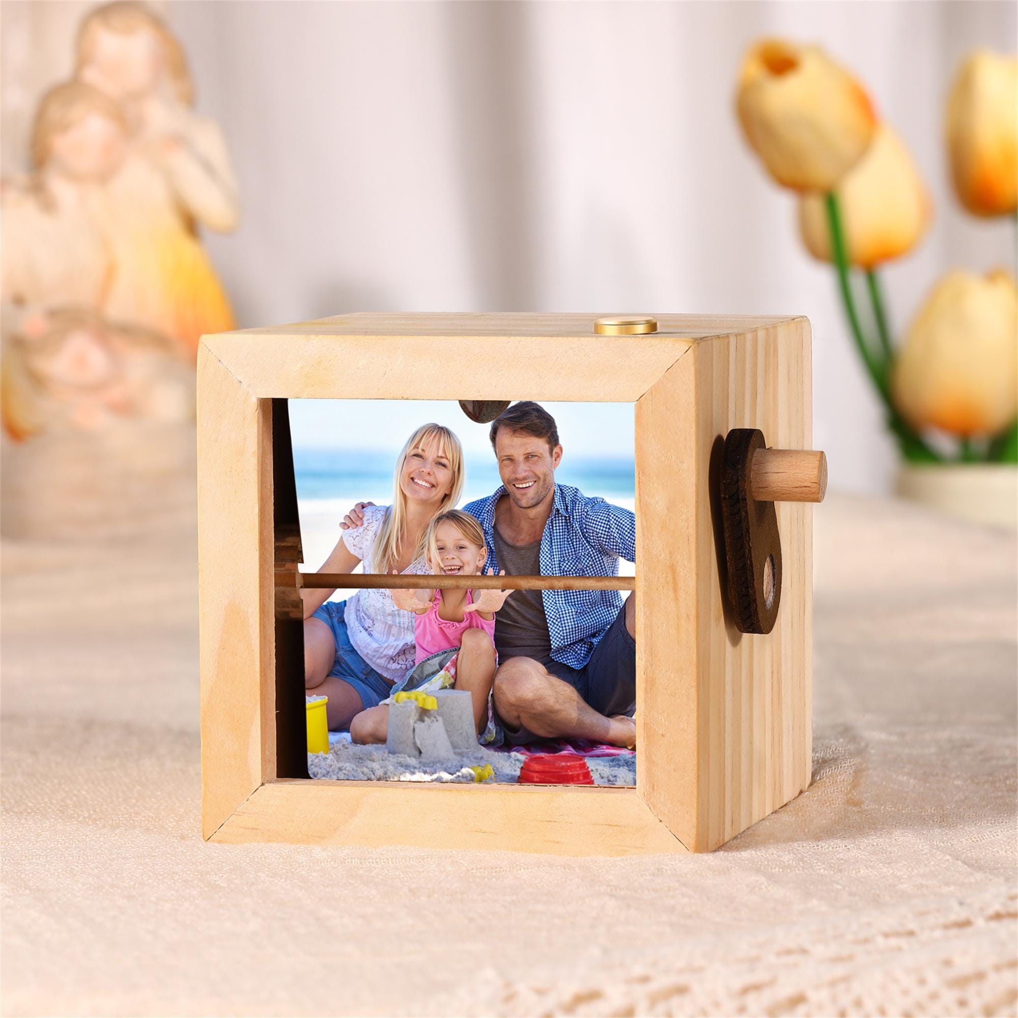 Custom Flip Book Frame,Animation Mechanical Hand Motion Photo Rotating Album,Anniversary Gift,Unique Gift for  Mom,Dad ,Mother's Day Gift