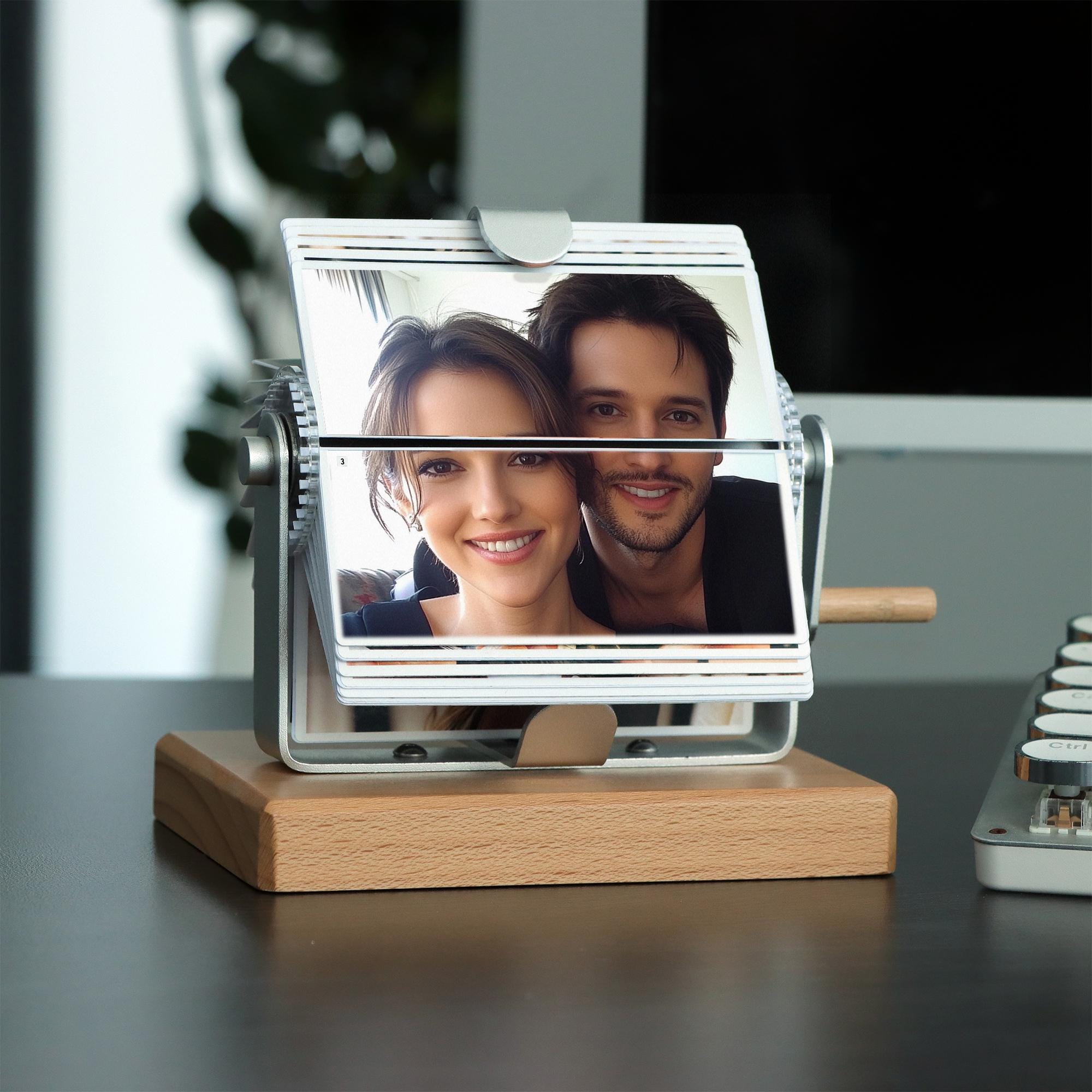 Custom Flip Book Frame Animation Machine - Photo/Video Rotating Albums, Mechanical Photo Album, Wooden Photo Frame, Valentine's Day Gifts