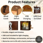 Custom Flipbook Photo Box with Light Personalized Wooden Gift for Mom, Dad. Couples, Anniversary, Birthday, Wedding – Unique Home Decor