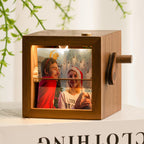 Custom Photo Flipbook Frame, Personalized Wooden Gift for Mom, Dad, Wedding, Anniversary Gift Couple Gift For Her/Him, Unique Home Decor