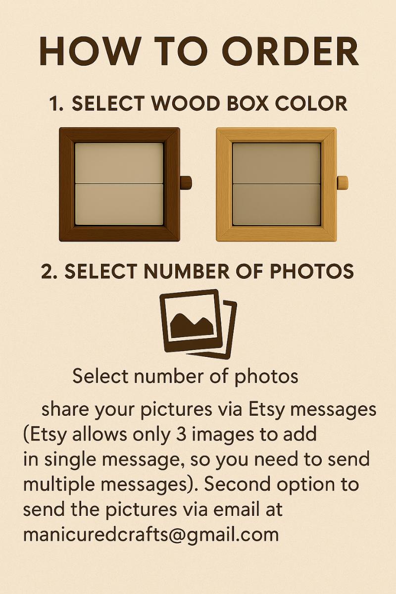Custom 8 or 16 Photos Flipbook Box with Light, Flipbook Album Custom Wooden Animation Gift for Anniversary, Wedding, Birthday, Mom or Couple