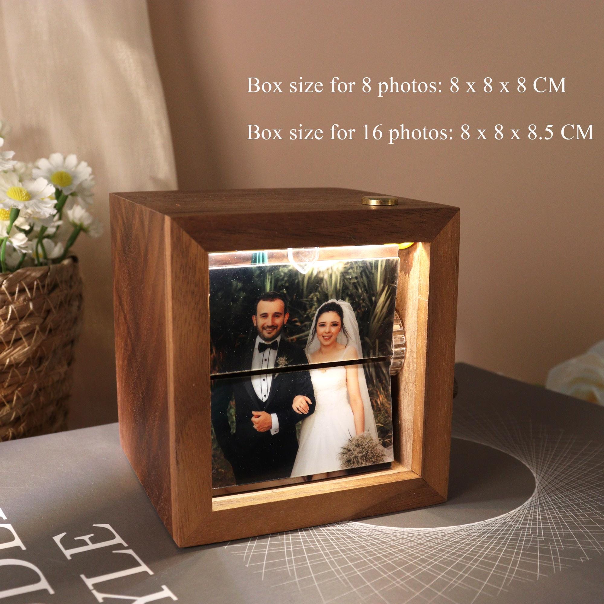 Custom Photo Flip book Animation Box, Custom Couple Flip Book Frame, Wooden Photo Book with Light, Anniversary Gift for Couple, Wedding Gift