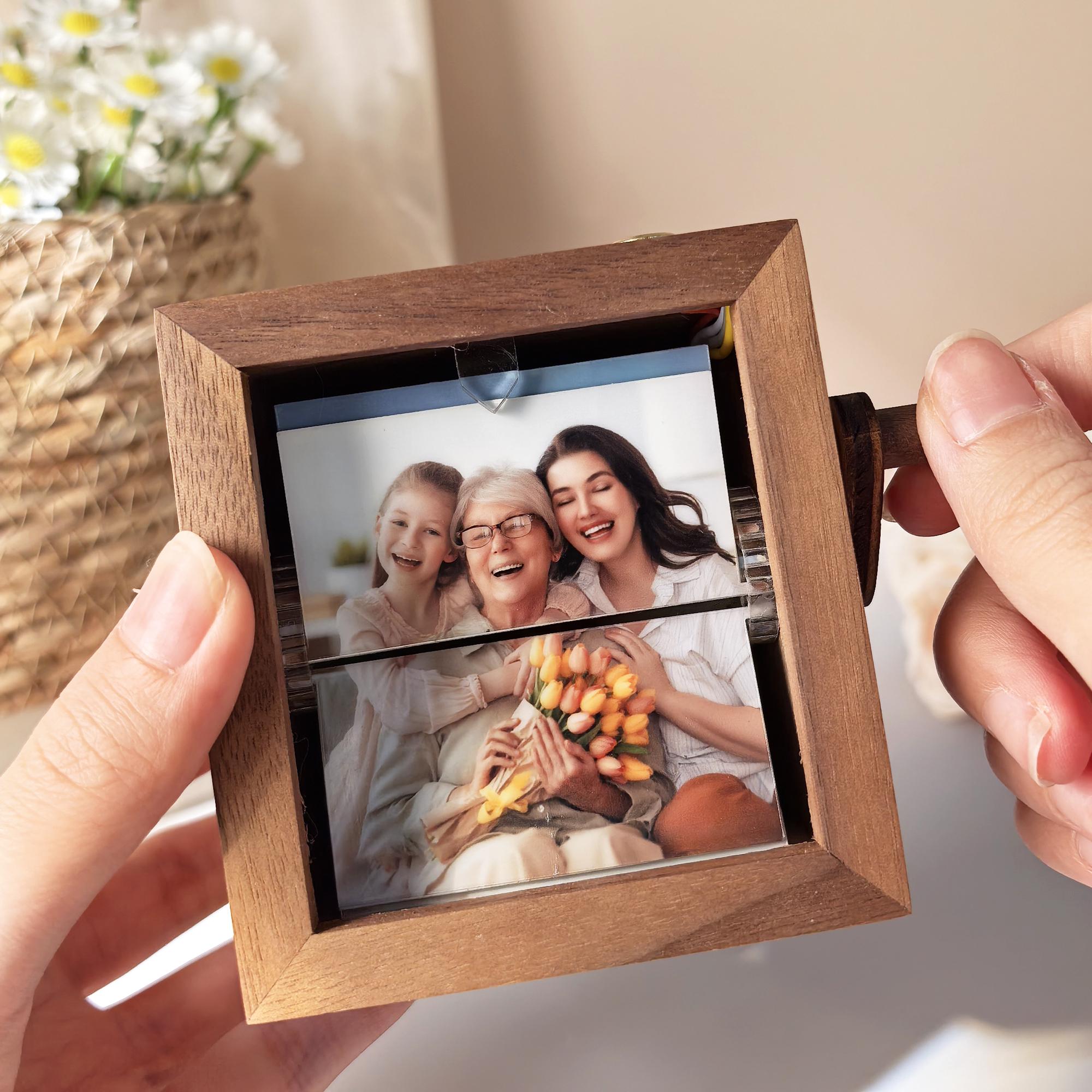 Custom Photo Flip book Animation Box, Custom Couple Flip Book Frame, Wooden Photo Book with Light, Anniversary Gift for Couple, Wedding Gift