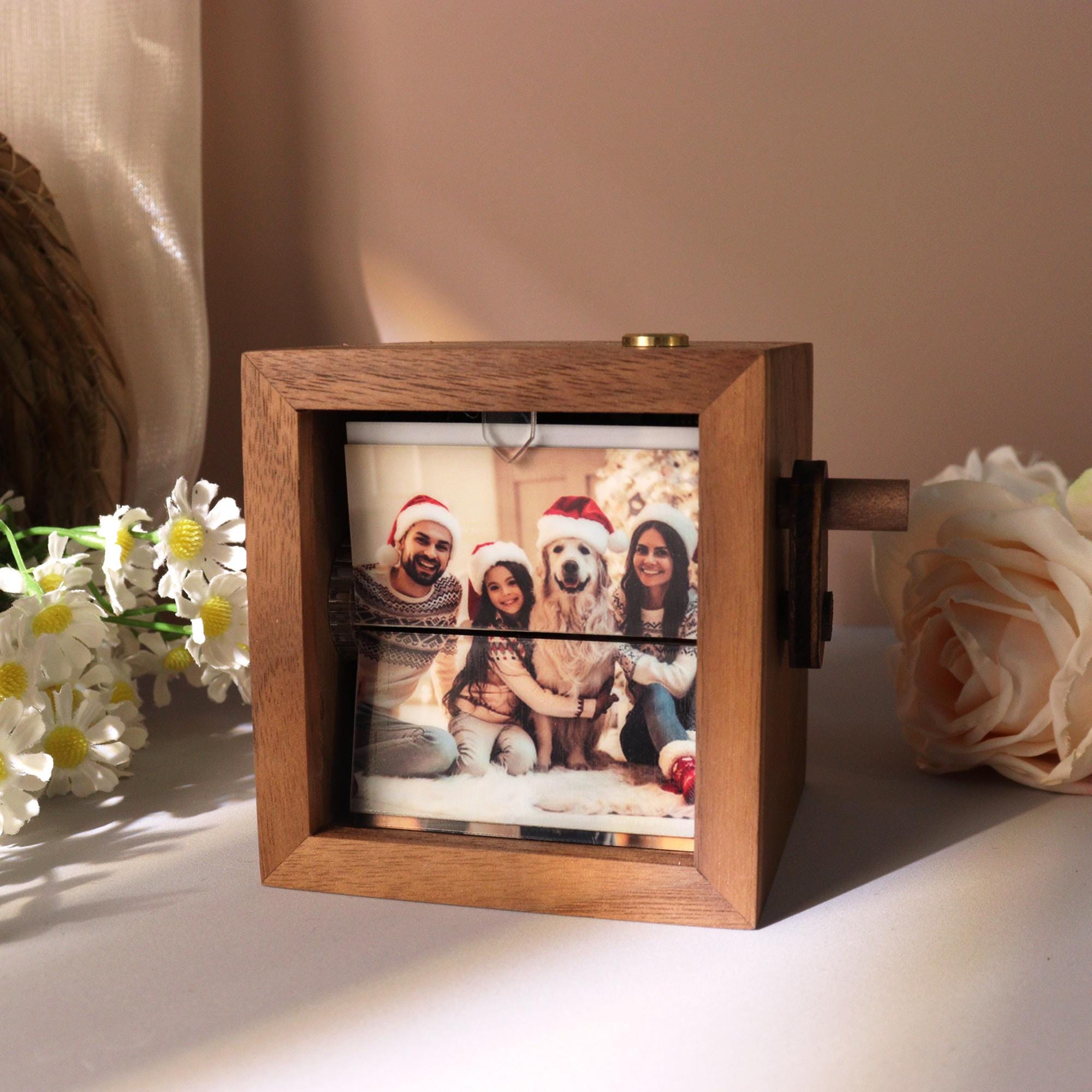 Custom Photo Flip book Animation Box, Custom Couple Flip Book Frame, Wooden Photo Book with Light, Anniversary Gift for Couple, Wedding Gift