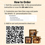 Custom Flipbook Frame Animation- Mechanical Hand Motion Photo Album, Walnut Handicraft, Anniversary Gift for Him Her Couple, Memorial Gift