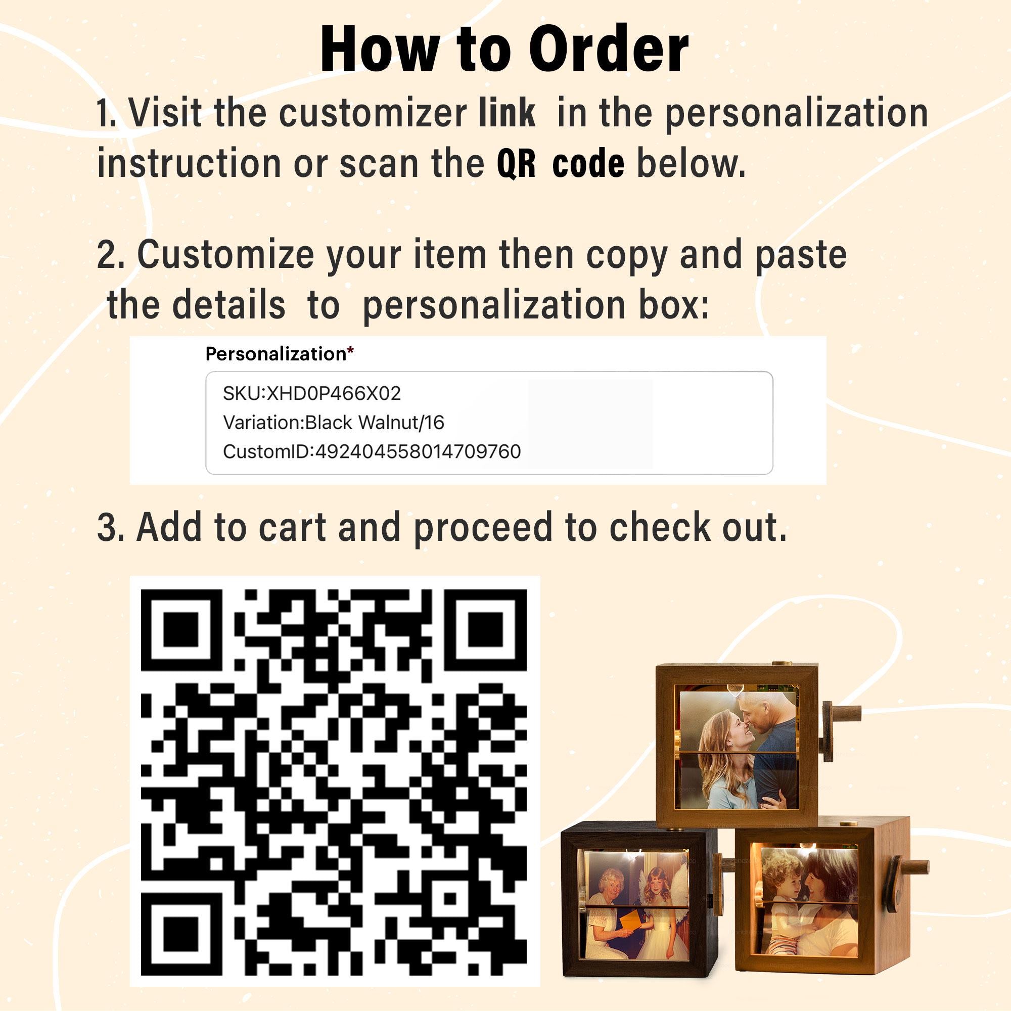 Custom Flipbook Frame Animation- Mechanical Hand Motion Photo Album, Walnut Handicraft, Anniversary Gift for Him Her Couple, Memorial Gift