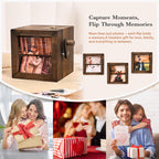 Custom Flip Book Frame Animation Wood Box, Photo Book with Light Birthday Anniversary Wedding Gift, Unique Gift for Couple, Photo Album Gift