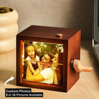 Custom 8 or 16 Photos Flipbook Box with Light, Flipbook Album Custom Wooden Animation Gift for Anniversary, Wedding, Birthday, Mom or Couple
